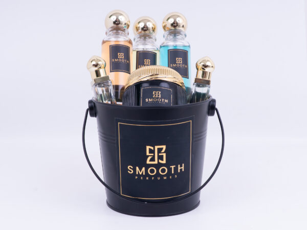 "Luxury Bucket Perfume for men and women long-lasting fragrance in a stylish bottle."